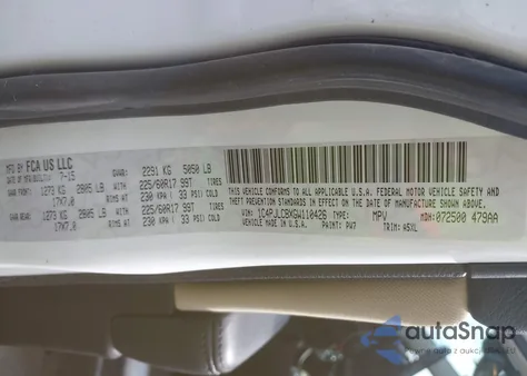 2016 Jeep Cherokee Latitude z USA, uszkodzony, nr VIN 1C4PJLCBXGW110426